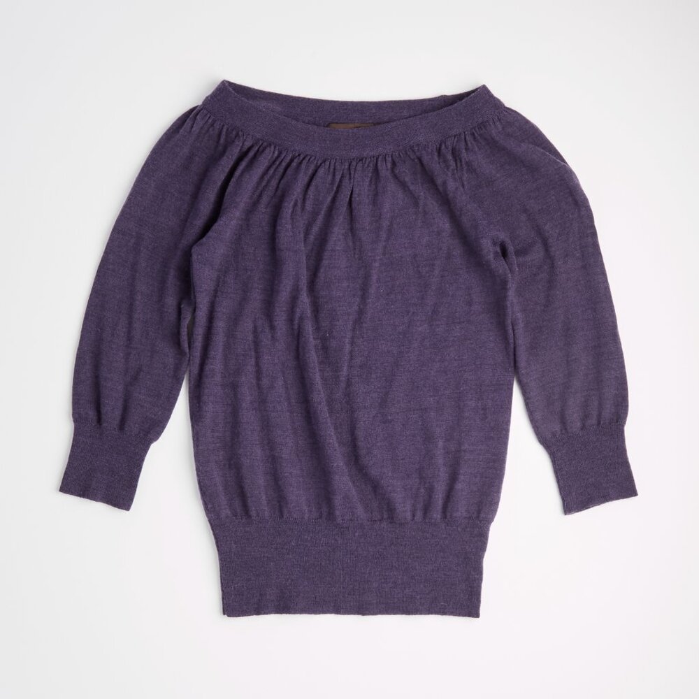 Women’s lightweight merino wool sweater with stylish ruching details - Small